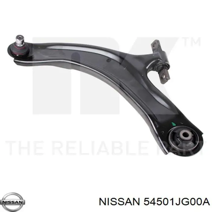 Brazo inferior izquierdo de la suspensión delantera Nissan/Infiniti 54501JG00A