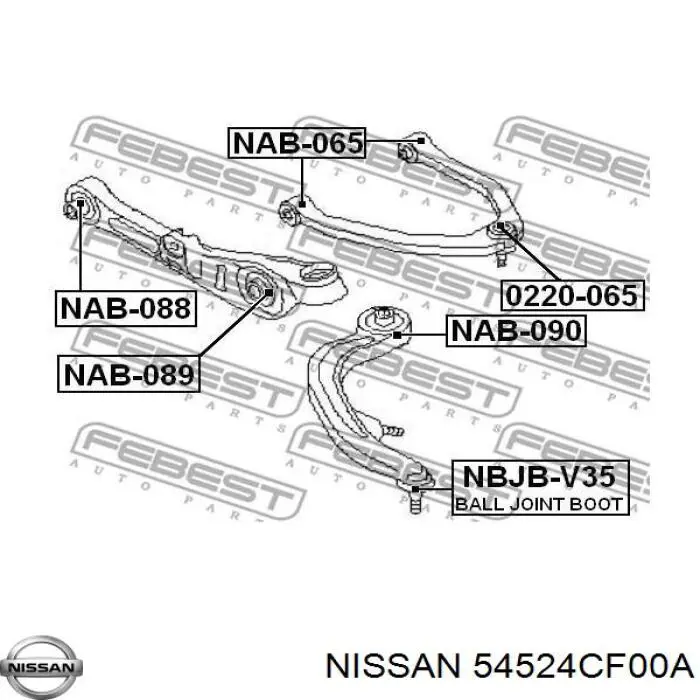 Comprar 54524AL500 Nissan/Infiniti Brazo superior derecho de la suspensión delantera
