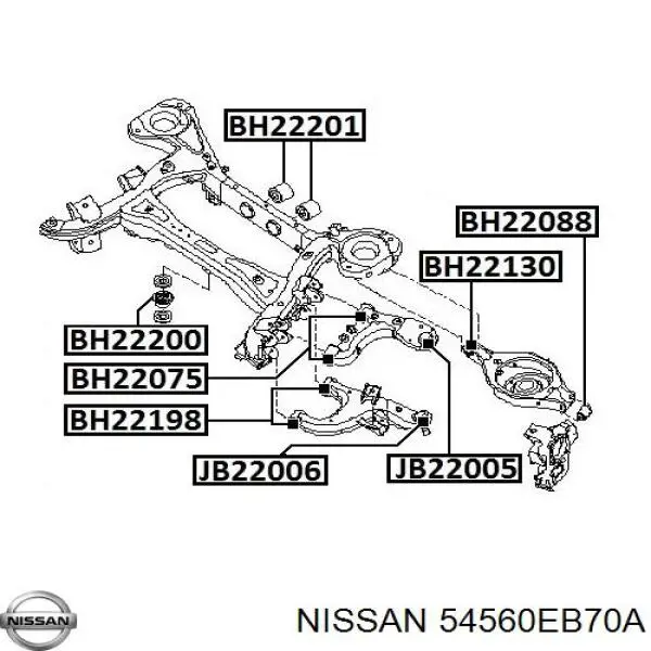 54560EB70A Nissan silentblock de suspensión delantero inferior