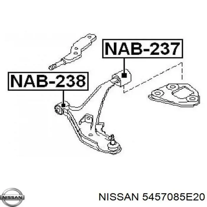 5457085E20 Nissan silentblock de suspensión delantero inferior