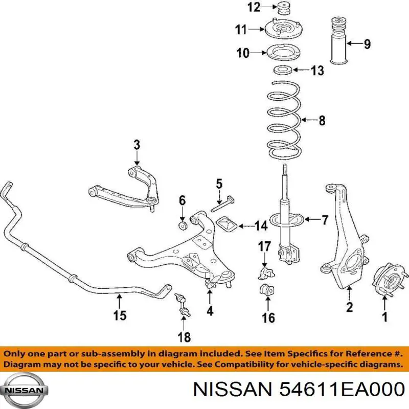 54611EA000 Nissan estabilizador delantero