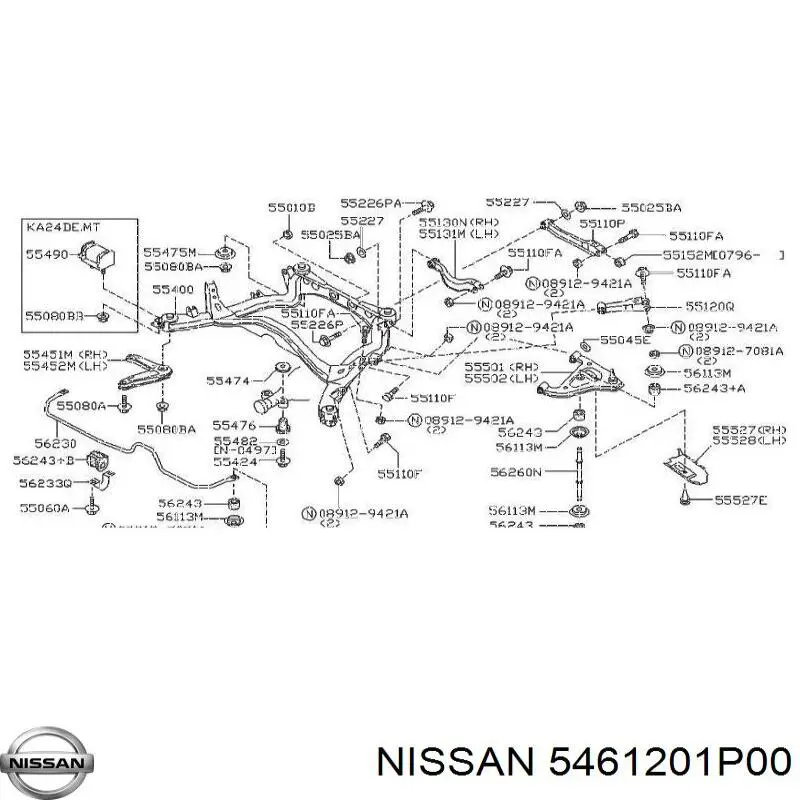 5612518000 Nissan casquillo del soporte de barra estabilizadora trasera