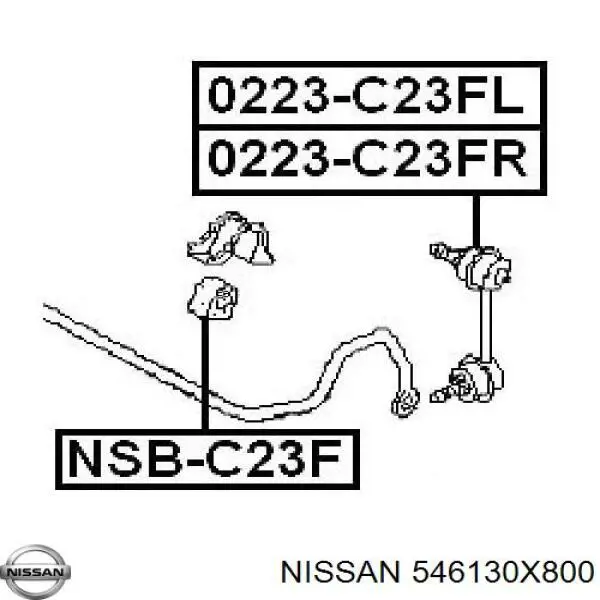Comprar 546130X800 Nissan/Infiniti Buje de barra estabilizadora delantera