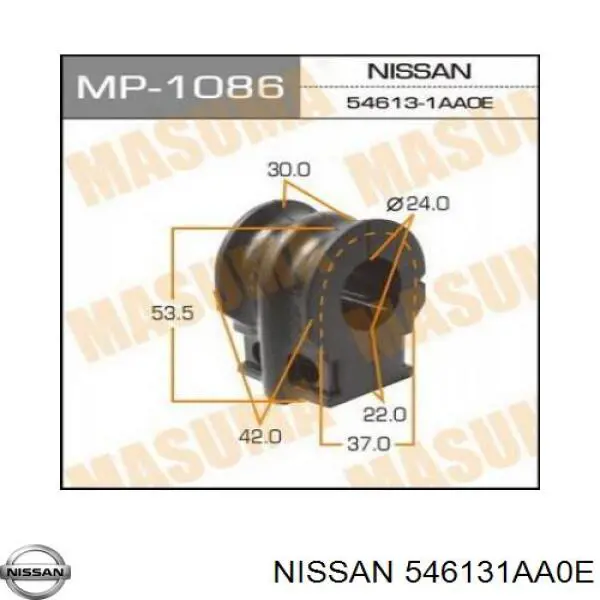 Comprar 546131AA0E Nissan/Infiniti Buje de barra estabilizadora delantera