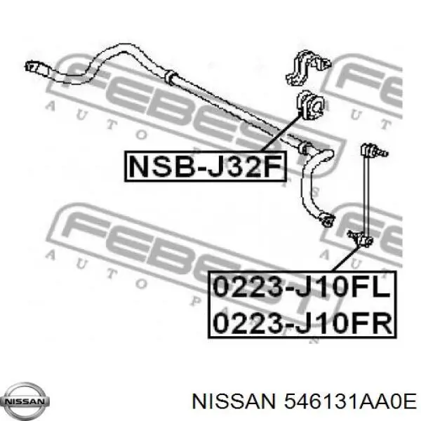 Buje de barra estabilizadora delantera Nissan/Infiniti 546131AA0E precio, desde 6,44 EUR