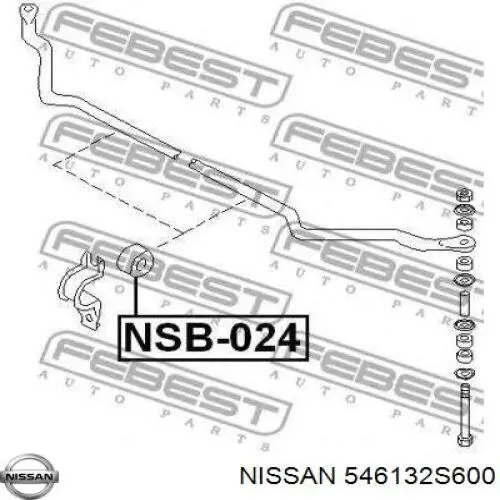 546132S600 Nissan/Infiniti Buje de barra estabilizadora delantera