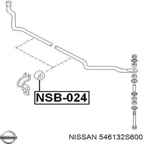 Buje de barra estabilizadora delantera Nissan/Infiniti 546132S600 precio, desde 4,04 EUR