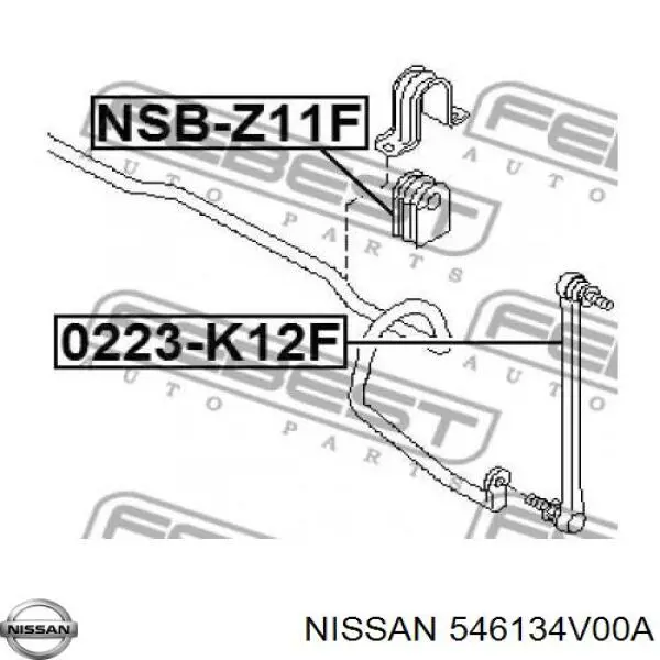 546134V00A Nissan/Infiniti Buje de barra estabilizadora delantera