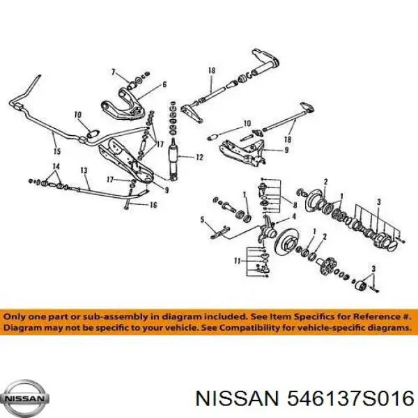 Buje de barra estabilizadora trasera Nissan/Infiniti 546137S016 precio, desde 6,23 EUR