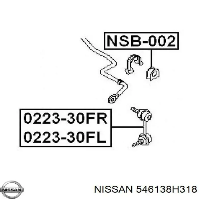 Comprar 546138H318 Nissan/Infiniti Buje de barra estabilizadora delantera
