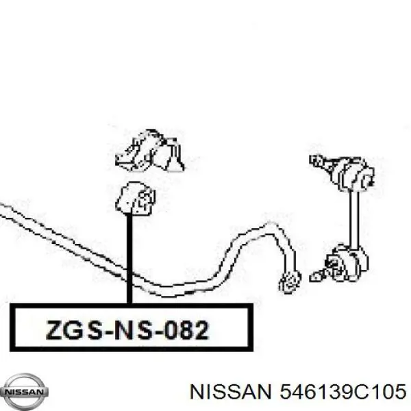 546139C105 Nissan casquillo de barra estabilizadora delantera