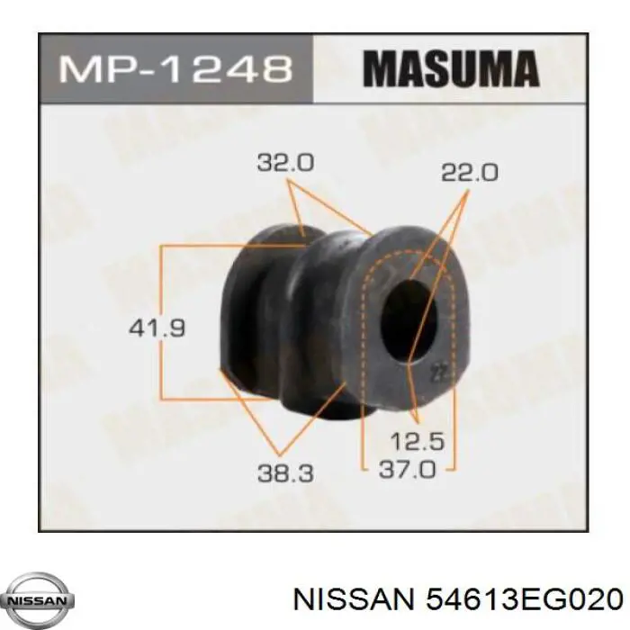 Buje de barra estabilizadora trasera Nissan/Infiniti 54613EG020 precio, desde 1,84 EUR