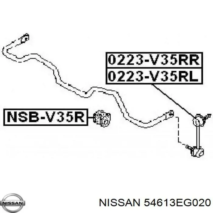 54613EG020 Nissan casquillo de barra estabilizadora trasera