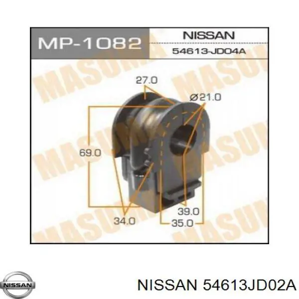 54613JD02A Nissan casquillo de barra estabilizadora delantera