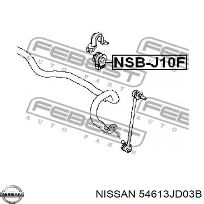 54613JD03B Nissan casquillo de barra estabilizadora delantera