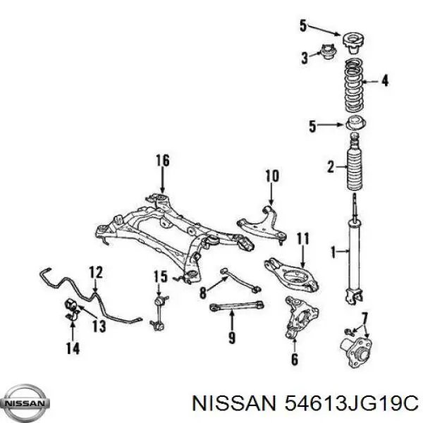 Buje de barra estabilizadora trasera Nissan/Infiniti 54613JG19C precio, desde 2,87 EUR