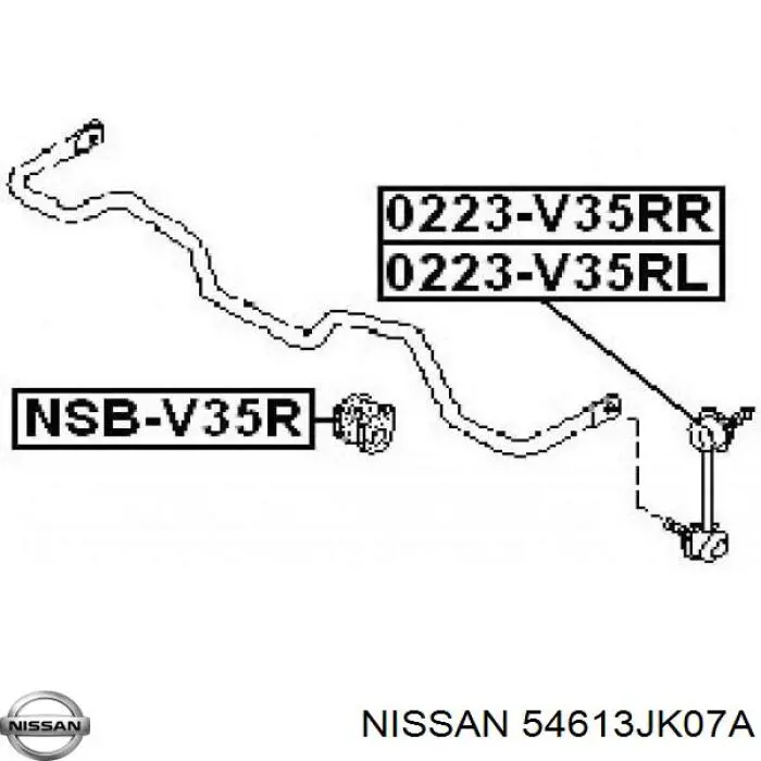 54613JK07A Nissan casquillo de barra estabilizadora trasera