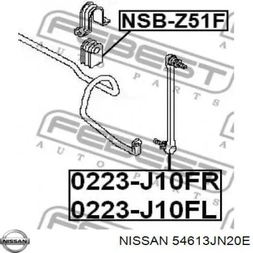Buje de barra estabilizadora delantera Nissan/Infiniti 54613JN20E precio, desde 6,44 EUR