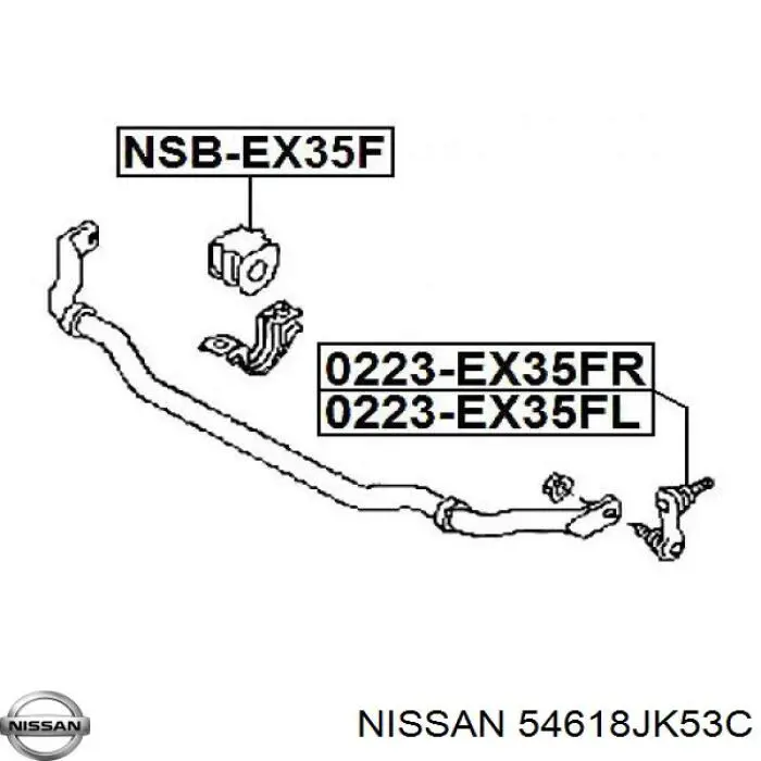 54618JK53C Nissan barra estabilizadora delantera derecha