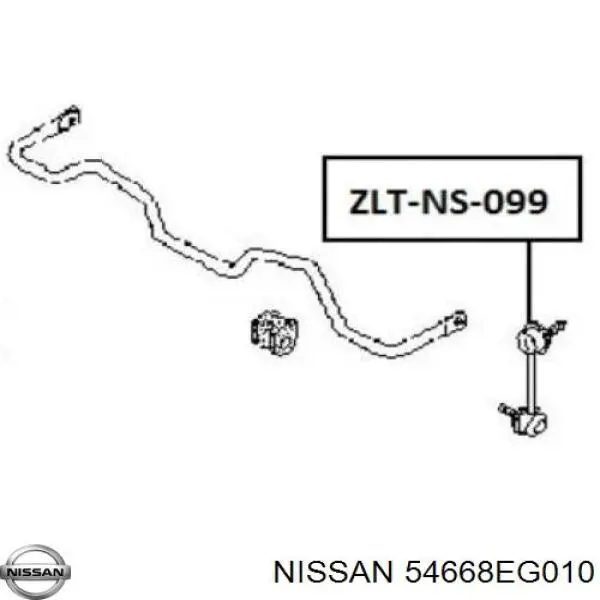 54668EG010 Nissan barra estabilizadora trasera izquierda