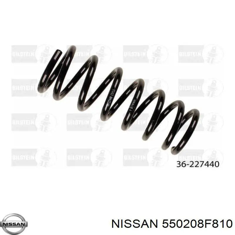 550208F810 Nissan muelle de suspensión eje trasero