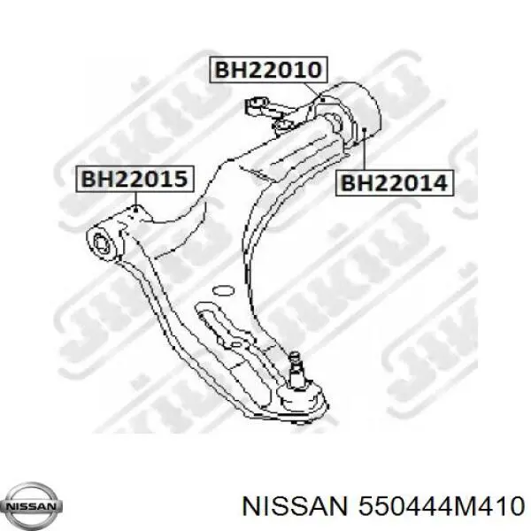 550444M410 Nissan silentblock de suspensión delantero inferior