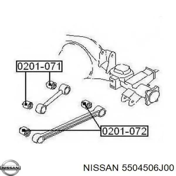 5504506J00 Nissan suspensión, brazo oscilante, eje trasero, inferior