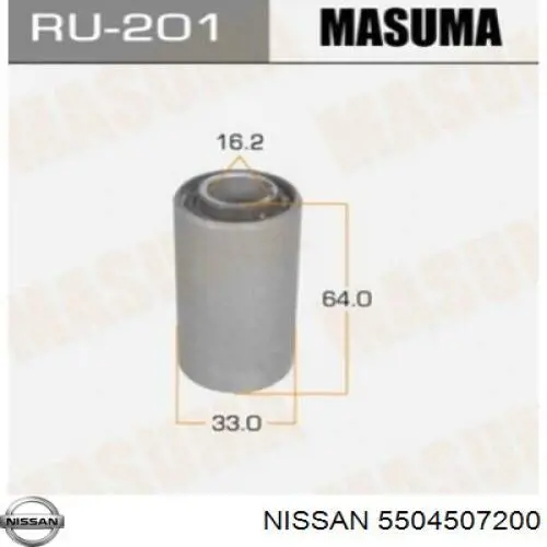 Comprar 5504507200 Nissan/Infiniti Buje trasero de ballesta trasera