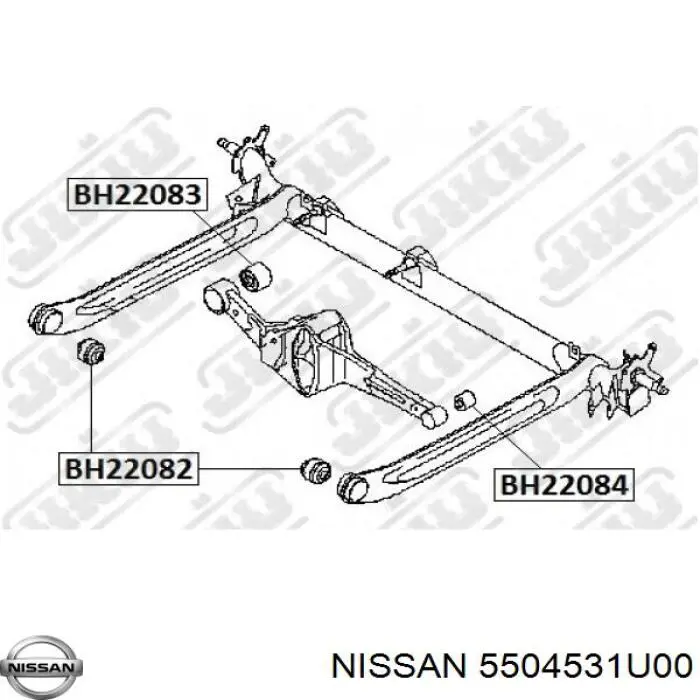 5504531U00 Nissan suspensión, cuerpo del eje trasero