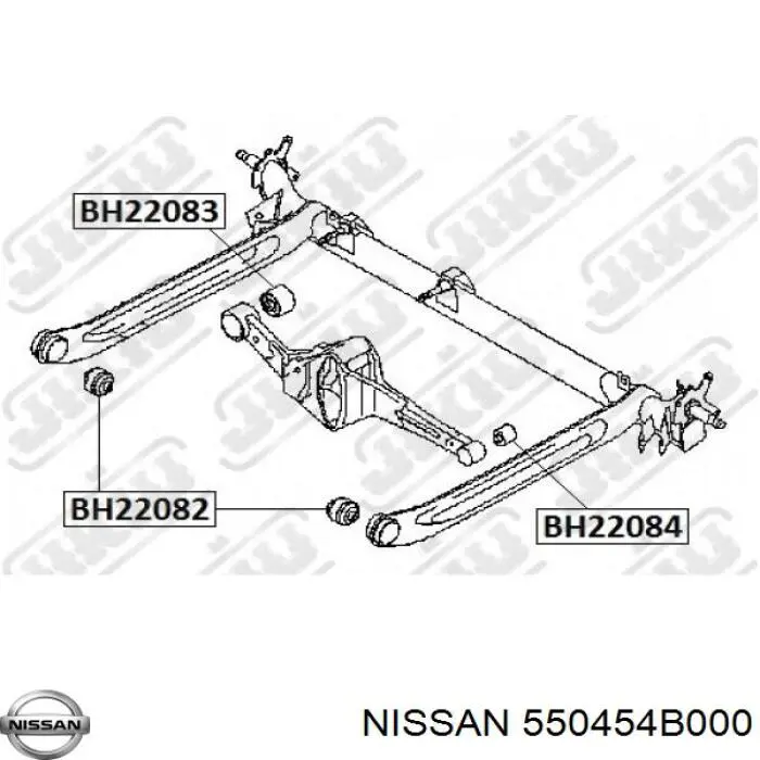 550454B000 Nissan suspensión, cuerpo del eje trasero