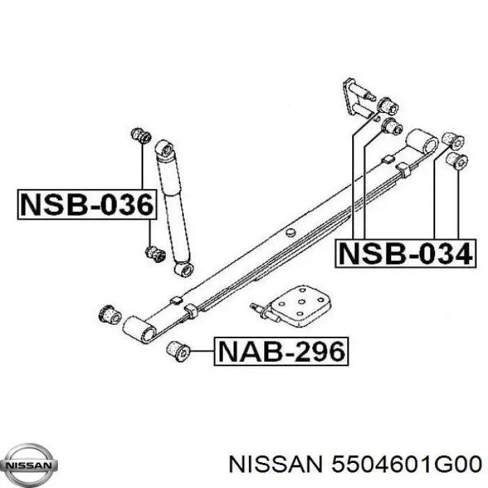 Buje trasero de ballesta trasera Nissan/Infiniti 5504601G00 precio, desde 1,97 EUR