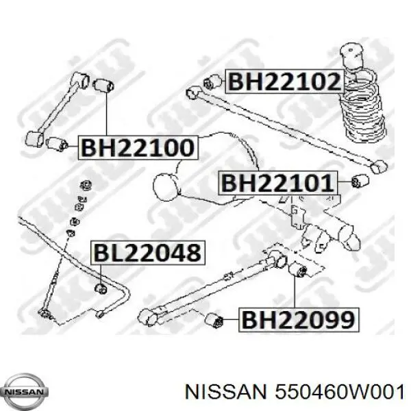 Buje del brazo longitudinal superior trasero Nissan/Infiniti 550460W001 precio, desde 7,83 EUR