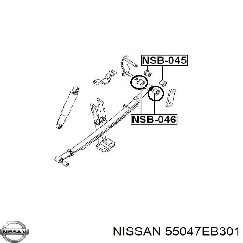 55047EB301 Nissan silentblock trasero de ballesta trasera