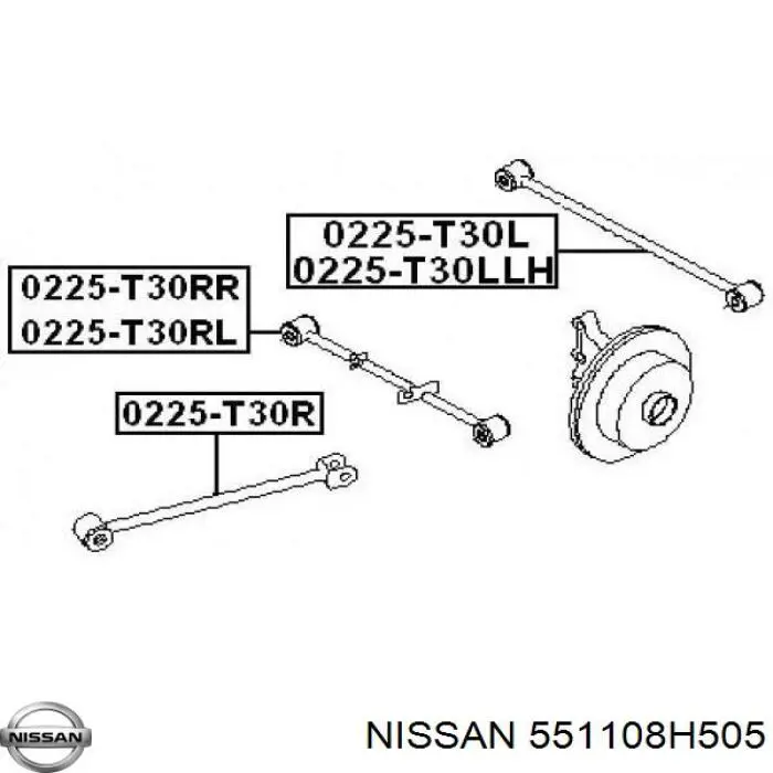 Brazo longitudinal inferior trasero izquierdo/derecho Nissan/Infiniti 551108H505 precio, desde 26,46 EUR