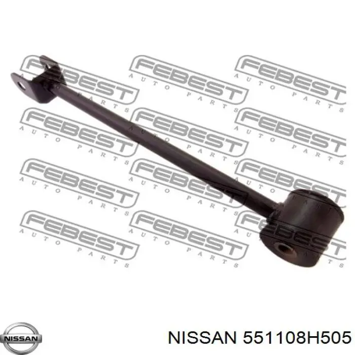 551108H505 Nissan palanca de soporte suspension trasera longitudinal inferior izquierda/derecha