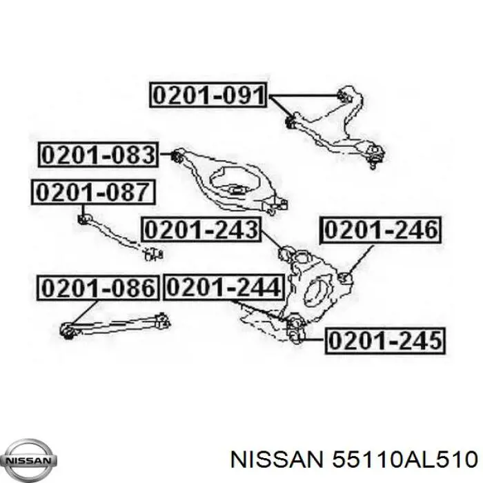 Barra longitudinal de suspensión trasera 55110AL510 Nissan/Infiniti