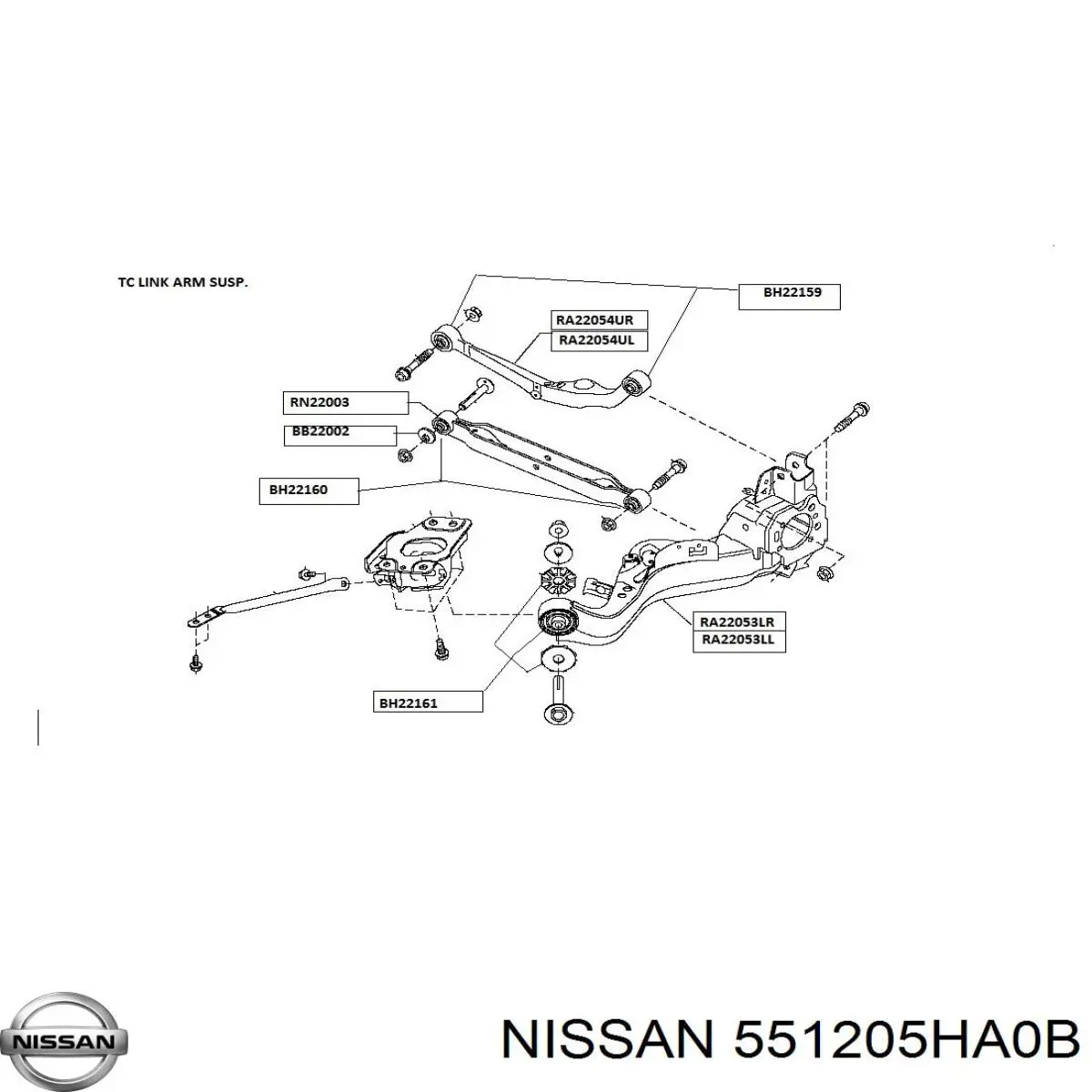 Brazo superior derecho de la suspensión trasera Nissan/Infiniti 55120EN100