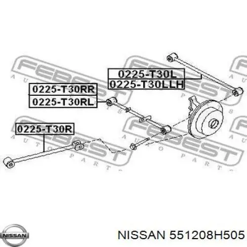 Comprar 551208H505 Nissan/Infiniti Brazo suspension trasero inferior izquierdo