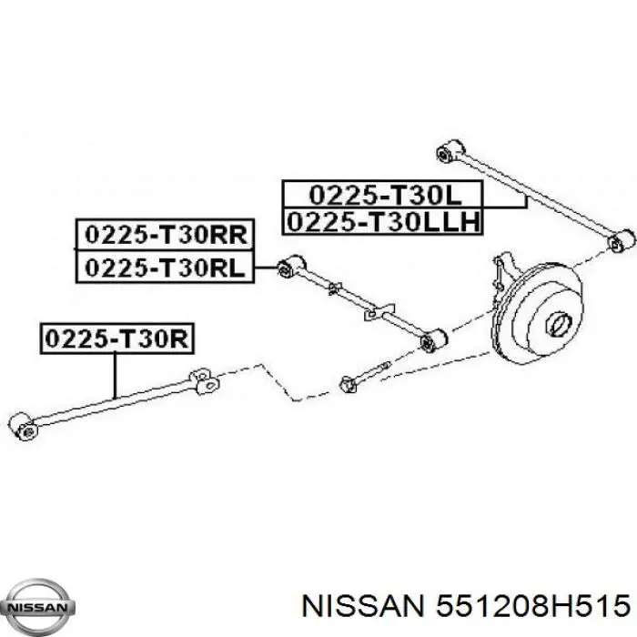 Brazo suspension (control) trasero inferior izquierdo para Nissan X-Trail (T30)