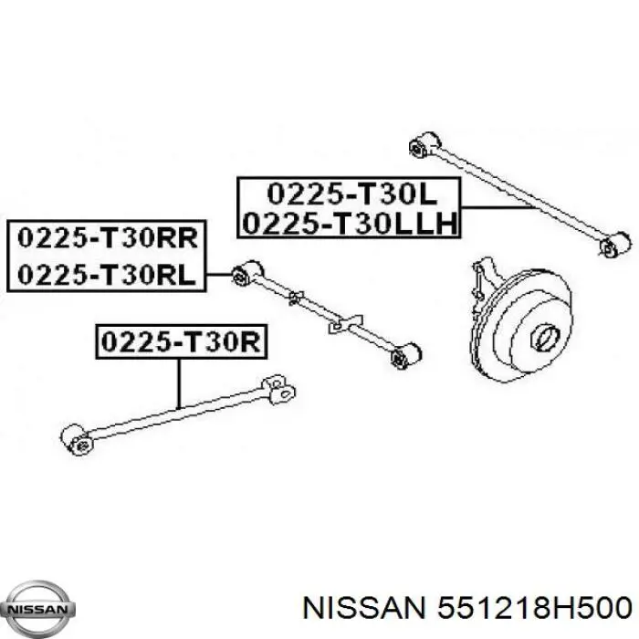 551218H500 Nissan barra transversal de suspensión trasera