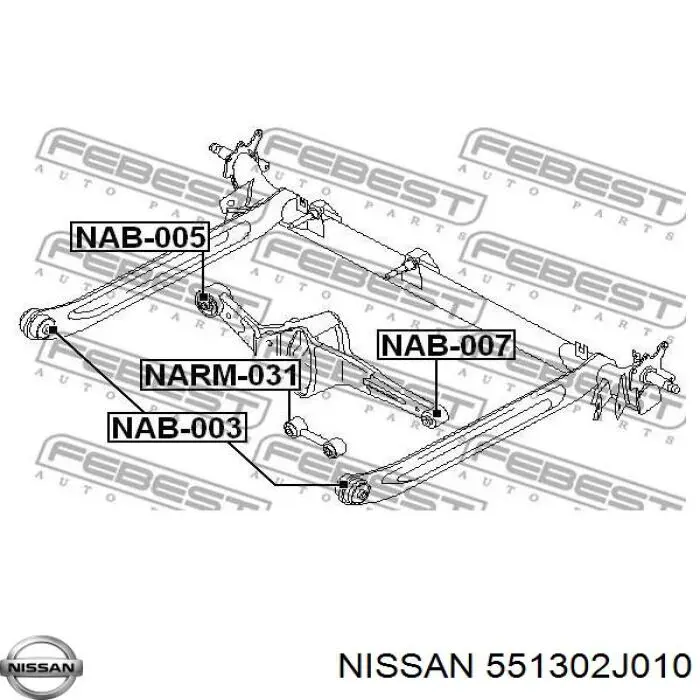 551302J000 Nissan barra panhard, eje trasero