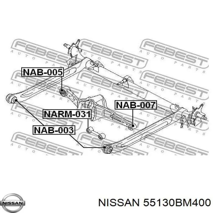 Barra estabilizadora trasera Nissan/Infiniti 55130BM400 precio, desde 379,16 EUR