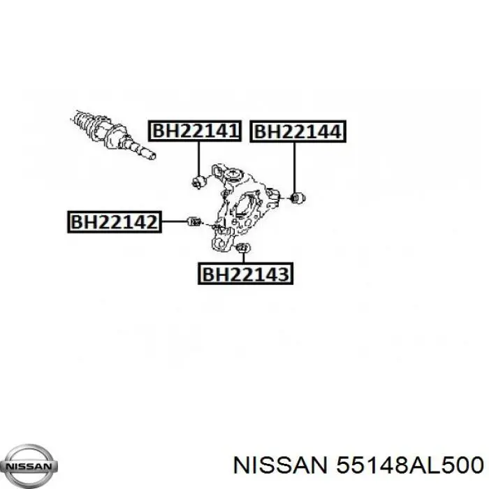 Comprar 55148AL500 Nissan/Infiniti Buje de mangueta trasera