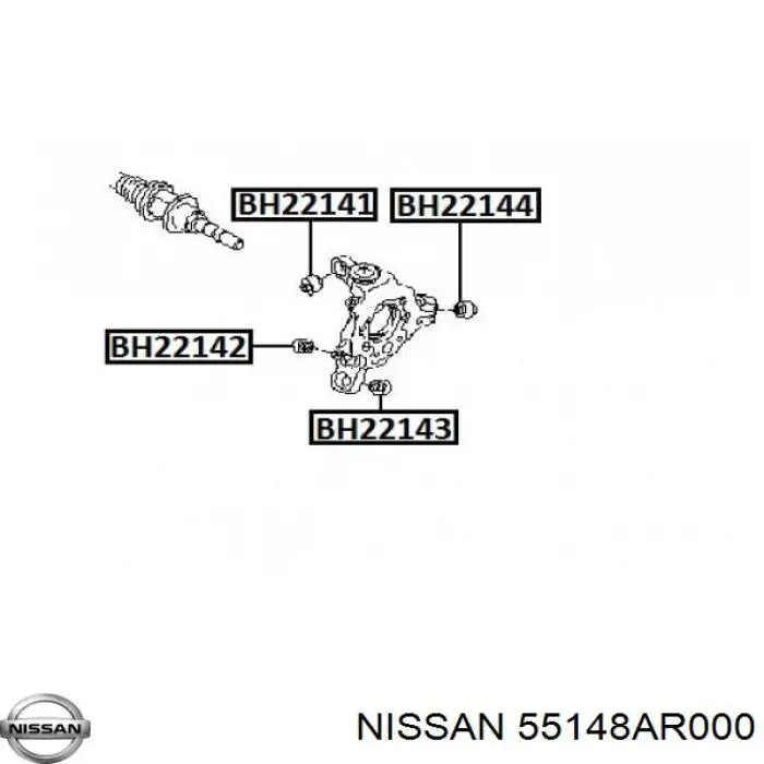 55148AR000 Nissan silentblock de mangueta trasera