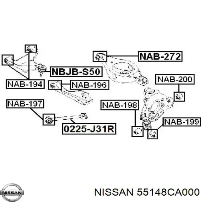 Buje de mangueta trasera Nissan/Infiniti 55148CA000 precio, desde 8,55 EUR