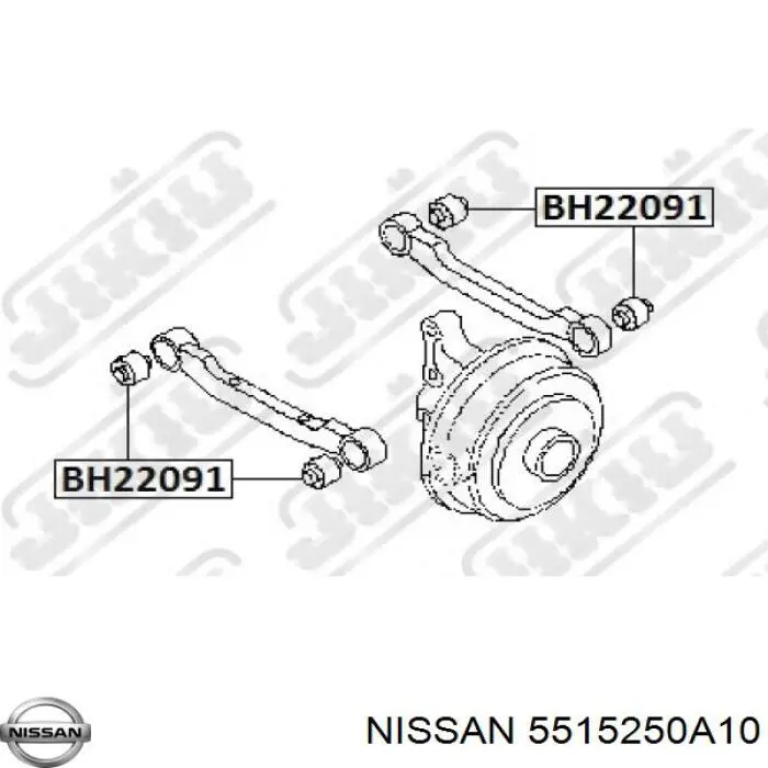 5515250A10 Nissan suspensión, barra transversal trasera