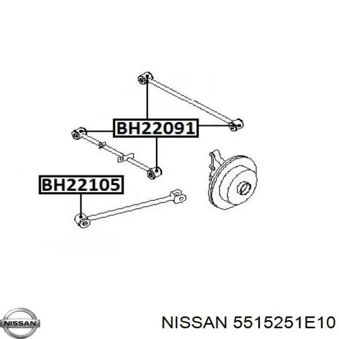 5515251E10 Nissan suspensión, barra transversal trasera