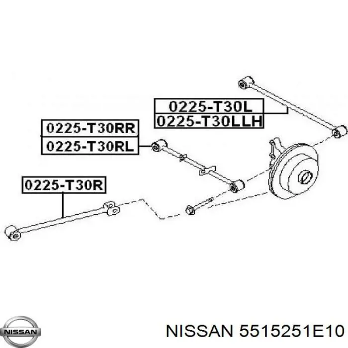 Comprar 5515251E10 Nissan/Infiniti Buje del brazo transversal trasero