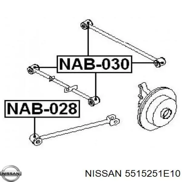 Buje del brazo transversal trasero 5515251E10 Nissan/Infiniti