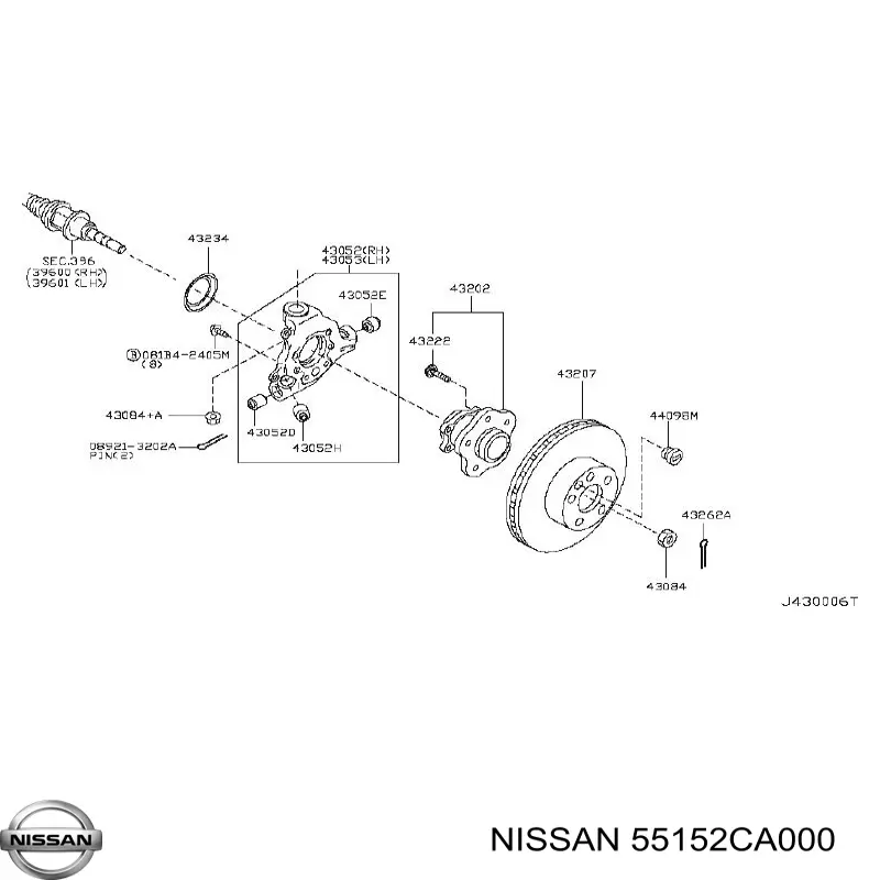 Buje de mangueta trasera Nissan/Infiniti 55152CA000 precio, desde 9,90 EUR